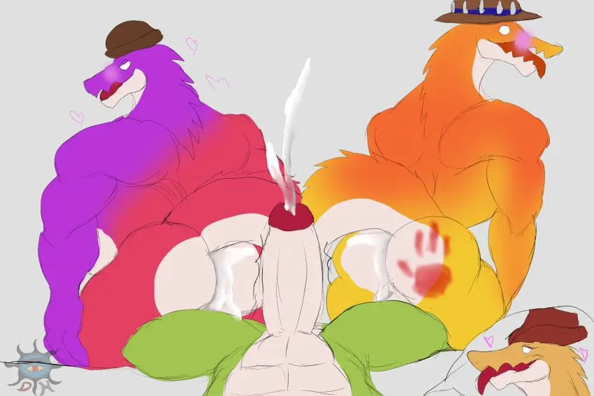 Image cum, cum_drip, male, nude, penis, threesome, furry, ass, big_penis, hat, erection, humanoid_penis, headwear, muscular, muscular_male, cum_in_ass, male_only, belly, digital_drawing_(artwork), digital_media_(artwork), headgear, anthro, nude_male, cum_inside, completely_nude, after_sex, gay, alternate_version_available, completely_nude_male, orgasm, muscular_anthro, pecs, erect_penis, leaking_cum, chubby, cumming, 2024, reptile, cumshot, furry_only, male_focus, abs, anthro_focus, anthro_only, humanoid_genitalia, reptile_humanoid, trio, pectorals, furry_male, after_anal, big_cock, muscles, muscular_arms, male_anthro, cum_trail, trio_focus, the_amazing_digital_circus, chubby_male, candy, alligatorid, alligator, gummigoo_(the_amazing_digital_circus), gummy_(food), living_candy, living_food, chubby_anthro, chad_(the_amazing_digital_circus), max_(the_amazing_digital_circus), daikuhiroshiama, male/male/male