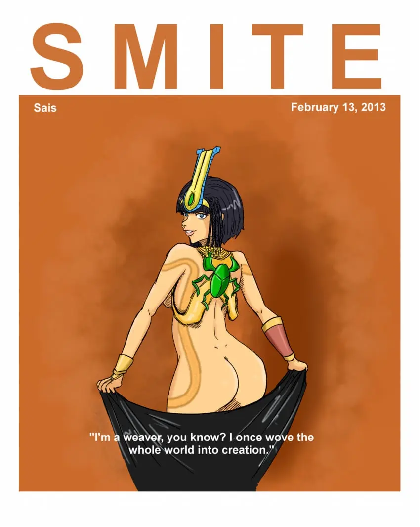 Image 1girls,female,solo,black_hair,nude,big_ass,goddess,mythology,smite,pinup,presenting,egyptian,egyptian_mythology,neith_(smite),bob_cut,middle_eastern_mythology,hi-rez_studios,break_the_internet,ashur