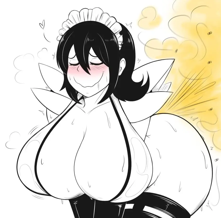 Image 1girls,big_breasts,blush,breasts,female,female_only,simple_background,sweat,ass,big_ass,huge_ass,thick_thighs,drooling,huge_breasts,fat_ass,aroused,looking_pleasured,trembling,sweatdrop,samurai_shodown,black_and_white,maid_outfit,maid_headdress,blushing,snk,fart,fart_cloud,flies_for_smell,flies,gassytank,gastank,iroha