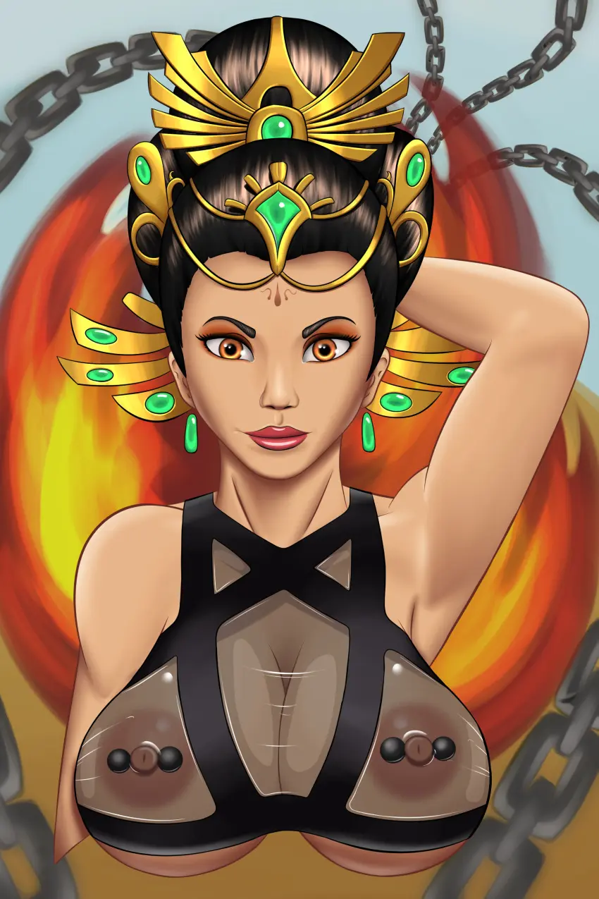 Image 1girls,big_breasts,breasts,female,light-skinned_female,light_skin,solo,black_hair,asian_mythology,goddess,mythology,smite,see-through,nipple_piercing,chinese_mythology,da_ji_(smite),see-through_clothing,barbell_piercing,hi-rez_studios,shadowboxer