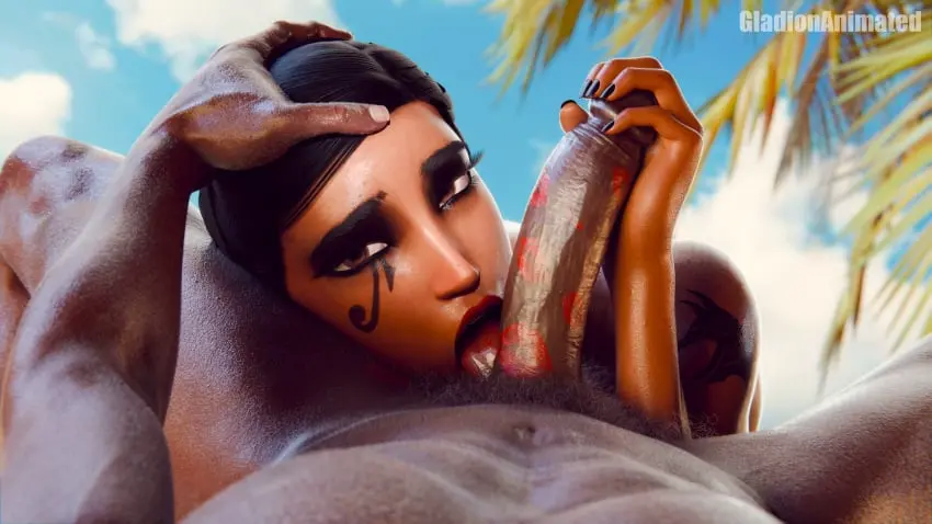 Image 1girls,brown_eyes,female,1boy,hand_on_head,licking,licking_penis,male,nude,penis,tongue,fellatio,dark-skinned_male,dark_skin,interracial,beach,tattoo,tattooed_arm,male/female,nude_female,lipstick_mark,dark_hair,dark-skinned_female,pubic_hair,3d,pov,red_lipstick,handjob,male_pov,shoulder_tattoo,lipstick,mascara,black_nails,overwatch,overwatch_2,blizzard_entertainment,eyeliner,hairy,rubbing_penis,hand_on_penis,pharah,fareeha_amari,curved_to_the_right_penis,gladionanimated