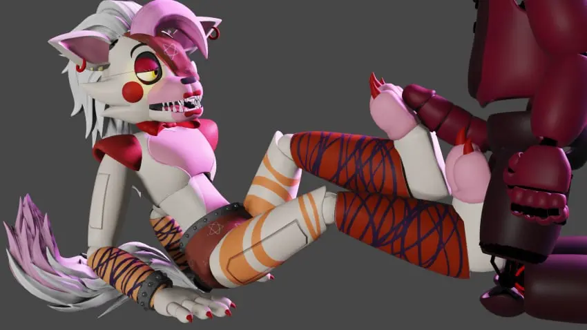 Image 1girls,female,1boy,blue_eyes,male,straight,yellow_eyes,sex,white_skin,purple_skin,foot_fetish,footjob,pink_skin,fan_character,wolf_girl,robot,five_nights_at_freddy's,bunny_boy,five_nights_at_freddy's:_security_breach,spring_bonnie,spring_bonnie_(fnaf),crosx_sfm,glamrock_mangle,crosxsfm