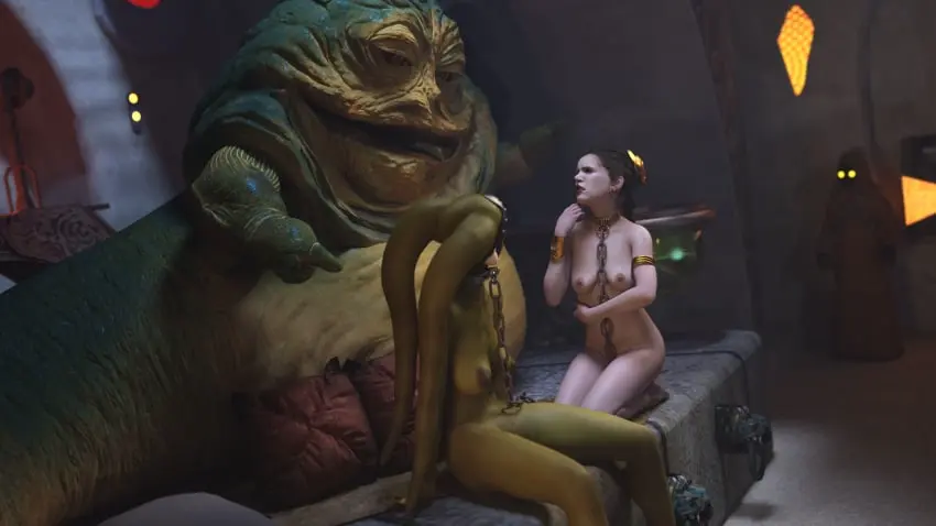 Image breasts,brown_eyes,female,large_breasts,long_hair,2girls,male,multiple_girls,nude,kneeling,headwear,nude_female,medium_breasts,naked,green_skin,sitting,brown_hair,3d,submissive_female,femsub,chain_leash,chained,jabba's_palace,slave_collar,star_wars,braided_hair,maledom,harem,twi'lek,slave,hutt,jabba_the_hutt,slavegirl,multiple_subs,harem_girl,princess_leia_organa,oola,alexbridger,enslaved_royal,slave_leia,jawa