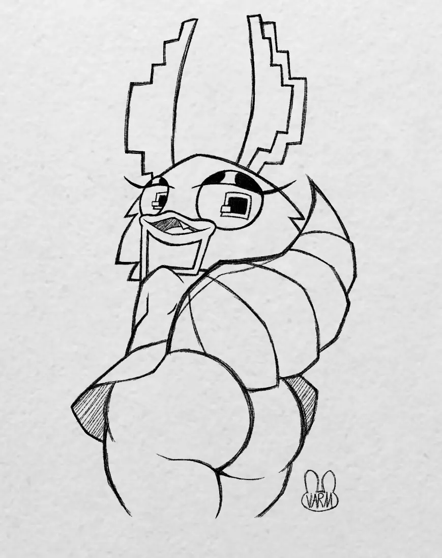 Image looking_at_viewer,solo,male,ass,big_butt,femboy,male_only,anthro,monster,self_upload,worm's-eye_view,upskirt,amphibian,axolotl,my_singing_monsters,pixolotl,varmbnuuy,wublin
