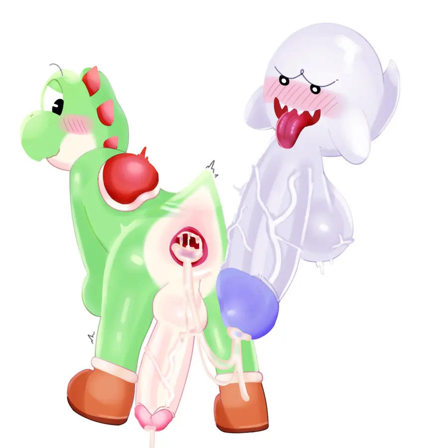 Image simple_background, white_background, cum, male, penis, big_penis, looking_back, 2boys, cum_in_ass, male/male, male_only, balls, veiny_penis, cum_inside, anus, testicles, boo_(mario), ghost, mario_(series), cute, big_balls, multiple_boys, hyper_balls, hyper_penis, non-human, full_body, vein, cutetory, yoshi, protagonistsub_antagonistdom, ball_with_hyper_features