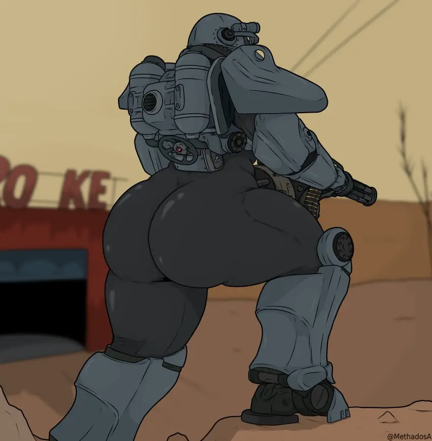 Image 1girls,female,solo,ass,big_ass,bubble_ass,bubble_butt,thick_thighs,solo_female,thick_ass,armor,fallout,power_armor,methados,power_armor_(fallout)