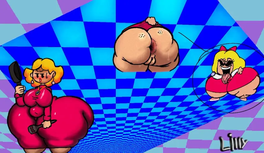 Image 1girls,big_breasts,breasts,female,female_only,human,solo,pussy,tongue_out,tongue,ass,big_ass,earrings,sweaty_butt,milf,artist_name,sweating,mother_and_daughter,toony,hyper_ass,big,donut_anus,blushing,mother_(series),lifting_dress,puffy_pussy,checkered_background,spatula,earthbound,ness's_mom,frying_pan,rachel_entasystem,monstorlilly,tracy_(earthbound)
