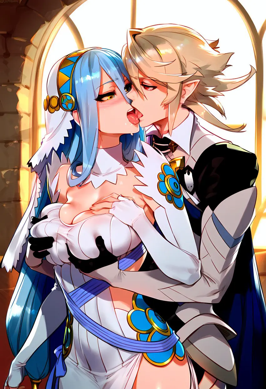 Image breasts,clothed,female,red_eyes,blue_hair,yellow_eyes,ai_generated,blonde_hair,pointy_ears,nintendo,incest,breast_grab,fire_emblem,fire_emblem_fates,french_kiss,corrin_(fire_emblem),azura_(fire_emblem),cousins,corrin_(fire_emblem)_(male),lsjsim128,cousin_fucking_cousin