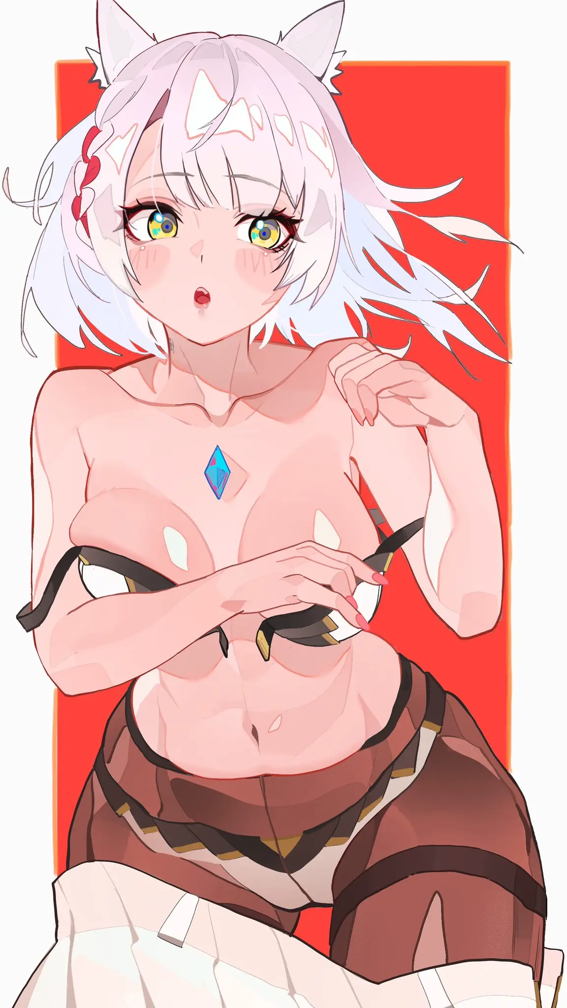 Image 1girls,female,solo,bra,wide_hips,nintendo,skirt,xenoblade_(series),xenoblade_chronicles_3,mio_(xenoblade),gbbgb321