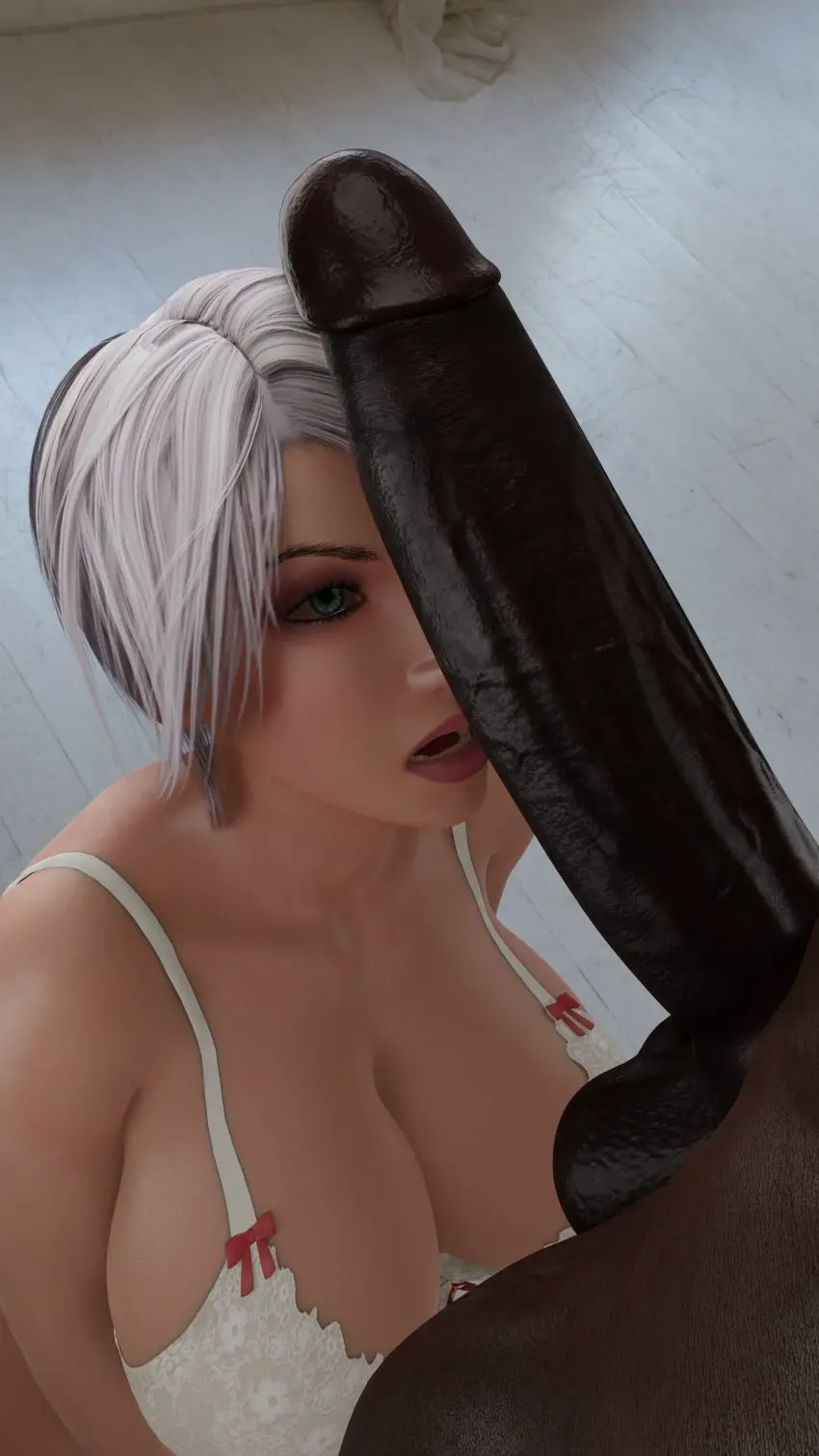 Image 1girls,big_breasts,breasts,female,light-skinned_female,light_skin,white_hair,1boy,male,penis,bra,dark-skinned_male,dark_skin,interracial,cleavage,balls,huge_cock,partial_male,huge_breasts,busty,3d,looking_at_penis,penis_awe,soul_calibur,isabella_valentine,cpt-flapjack,lieutenant_flapjack