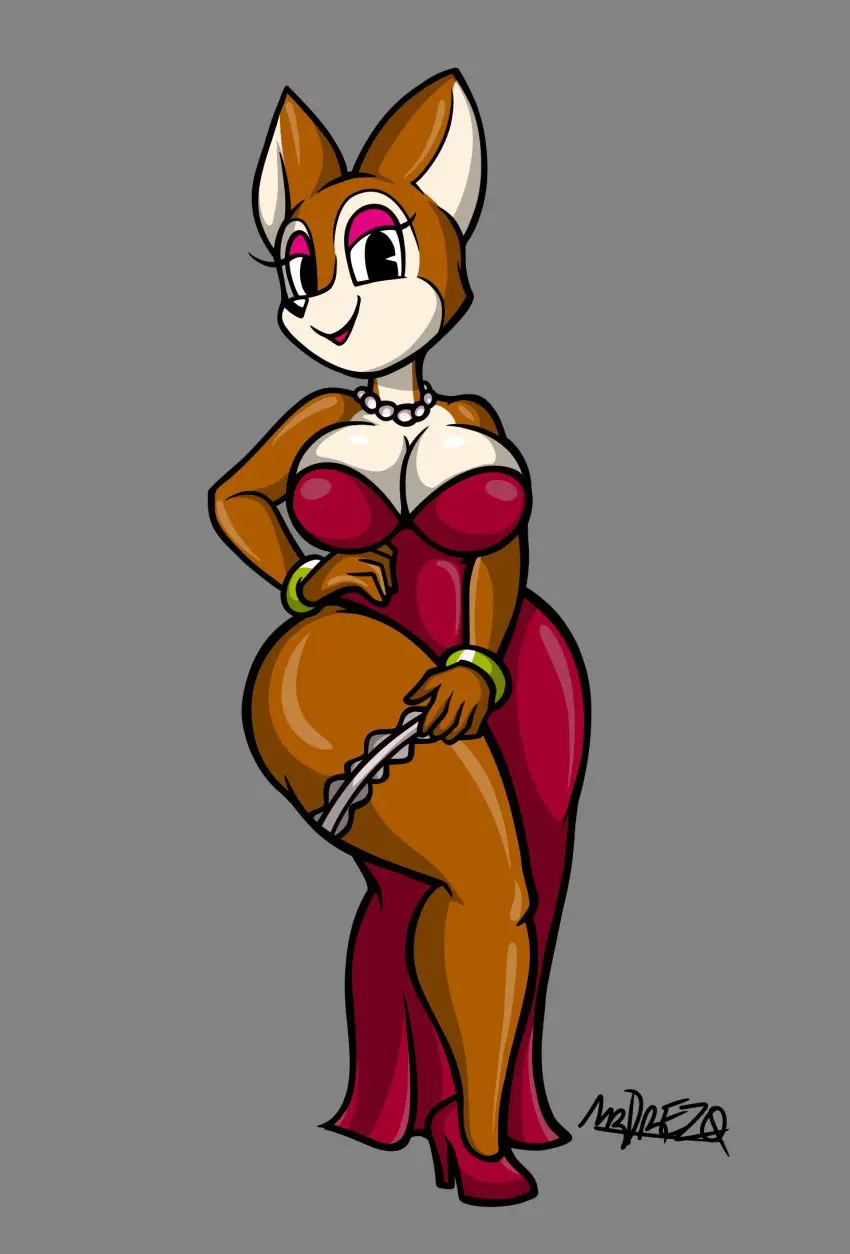 Image 2023,clothed,clothing,female,hi_res,looking_at_viewer,background,furry,thick_thighs,smiling,smiling_at_viewer,digital_drawing_(artwork),digital_media_(artwork),jewelry,anthro,dress,original_character,high_heels,platform_heels,canid,canine,canis,mammal,multicolored_body,multicolored_fur,black_eyes,red_dress,commentary_request,fox_ears,fox_girl,fox_tail,oc,2024,grey_background,furry_only,ring,signature,brown_fur,commission,fox,collaboration,brown_body,fox_humanoid,black_eyelashes,cartoon,pink_eyeshadow,pearl_necklace,garter,platform_footwear,long_dress,red_high_heels,cartoon_milf,tansau,mrdrezq