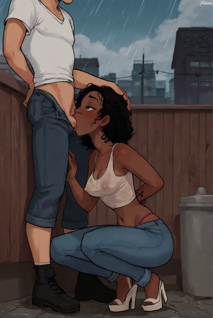 Image 1girls,female,human,light_skin,1boy,hand_on_head,male,oral,penis,big_penis,curly_hair,disney,athletic,dark_skin,interracial,ai_generated,balls,huge_cock,male/female,light-skinned_male,petite,slim,artist_request,unseen_male_face,dark-skinned_female,blowjob,deepthroat,skinny,partially_clothed,disney_princess,throat_bulge,athletic_female,long_penis,city,balls_deep,human_male,cityscape,all_the_way_to_the_base,urban,the_princess_and_the_frog,tiana,raining,princess_tiana,black_girl
