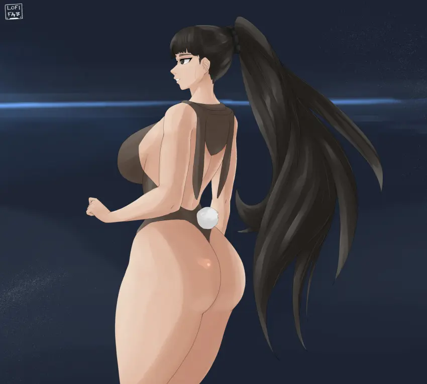Image 1girls,breasts,female,female_only,large_breasts,solo,very_long_hair,black_hair,ass,huge_ass,thick_thighs,thighs,wide_hips,cleavage,sideboob,solo_female,curvy,hourglass_figure,ass_focus,meaty_thighs,bunny_tail,bunnysuit,wide_thighs,eve_(stellar_blade),leotard,stellar_blade,perfect_body,asian_female,highleg_leotard,wedgie,child_bearing_hips,hood_down,lofifab