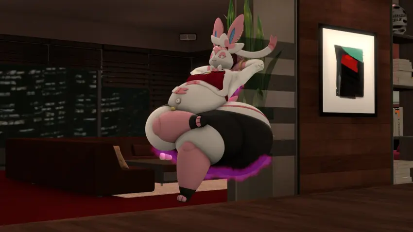 Image eeveelution,pokemon,pokemon_(species),ass,big_ass,bubble_butt,huge_ass,thick_thighs,wide_hips,chubby,sylveon,pokémon_(species),kingofthekabuto,queenofthekabuto