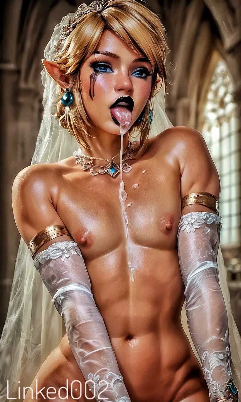Image solo,1boy,cum,cum_in_mouth,male,ai_generated,crossdressing,femboy,male_only,sissy,lingerie,cum_inside,the_legend_of_zelda,link,blowjob_face,drooling_cum,linked002