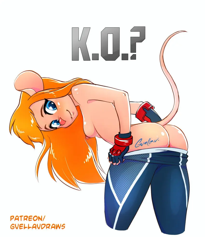 Image female,ass,anthro,text,anthro_only,signature,mouse_ears,mouse_girl,mouse_tail,street_fighter,cammy_white,tight_pants,chip_'n_dale_rescue_rangers,gadget_hackwrench,gvellav