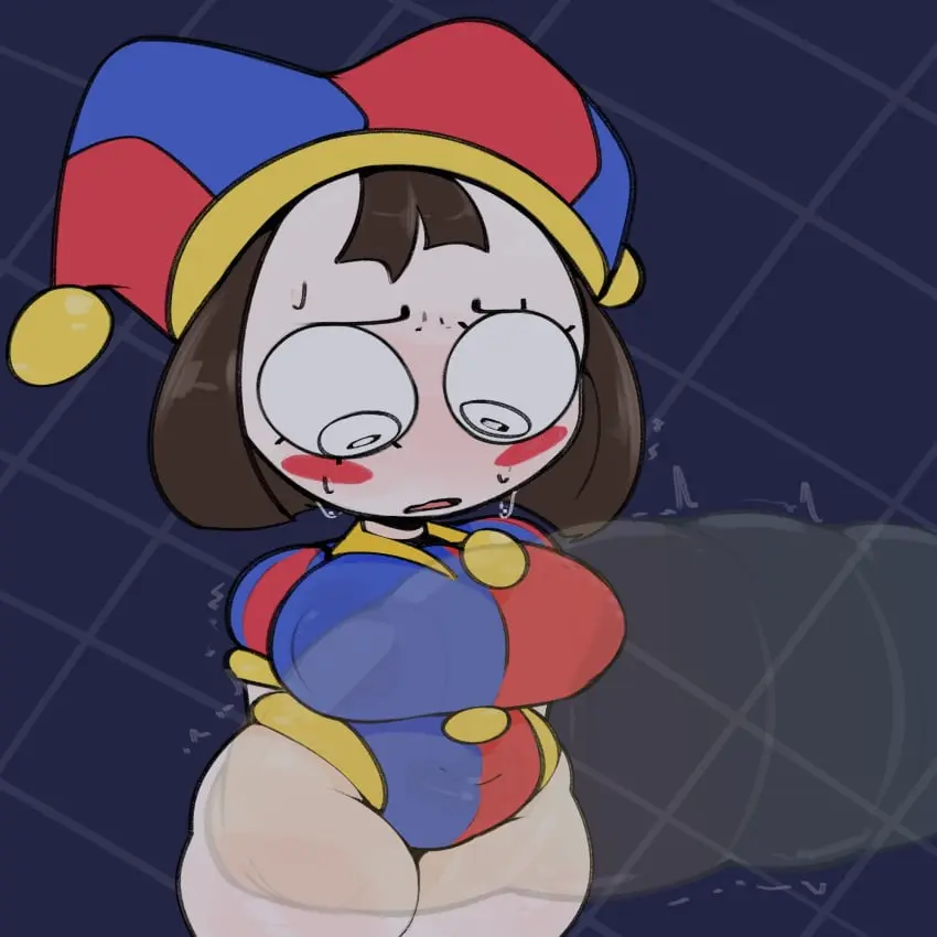 Image 1girls,big_breasts,breasts,female,female_only,large_breasts,female_focus,brown_hair,shortstack,clown_girl,pomni_(the_amazing_digital_circus),the_amazing_digital_circus,gummigoo_(the_amazing_digital_circus),severingaxis183