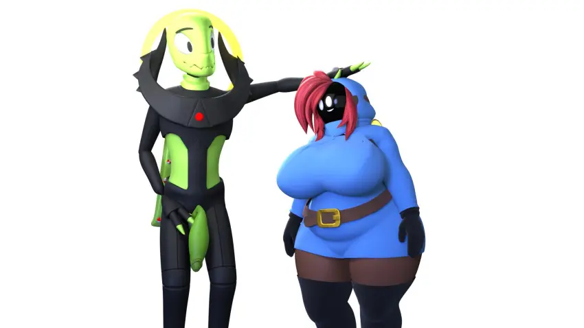 Image big_breasts,breasts,female,white_background,male,penis,2021,thick_thighs,humanoid,size_difference,cock,mario_(series),nintendo,3d,blender,black_skin,3d_(artwork),chubby,shy_gal,bob-omb,squidly,bombi,morpheus_(squidly),shy_bomb