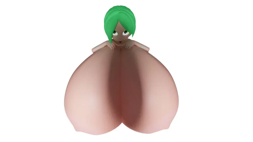Image breasts,female,male,penis,tongue_out,tongue,2021,freckles,huge_cock,huge_breasts,green_eyes,3d,blender,green_hair,3d_(artwork),shortstack,breast_expansion,looking_up,cock_shadow,squidly,fuku_(squidly),dai_(guacamolemuffler)