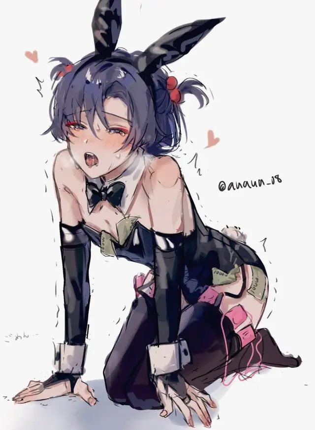 Image blush,male,femboy,male_only,crying,bunny_ears,genshin_impact,saliva,bunny_tail,bunnysuit,thigh_highs,solo_male,tears,money,shaking,panting,vibrator,stripper,on_floor,scaramouche_(genshin_impact),multiple_vibrators
