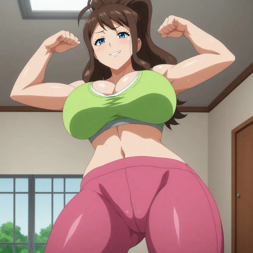 Image big_breasts,blush,breasts,female,female_only,hi_res,highres,smile,solo,navel,pokemon,thick_thighs,ai_generated,sports_bra,cleavage,midriff,stable_diffusion,busty,curvy,pose,indoors,nintendo,from_below,front_view,commission,hilda_(pokemon),crop_top,leggings,facing_viewer,yoga_pants,game_freak,pokemon_(game),pokemon_bw,creatures_(company),tights,pokemon_trainer,deviantart,seraphim_ai,pony_diffusion_xl,green_crop_top,pink_pants