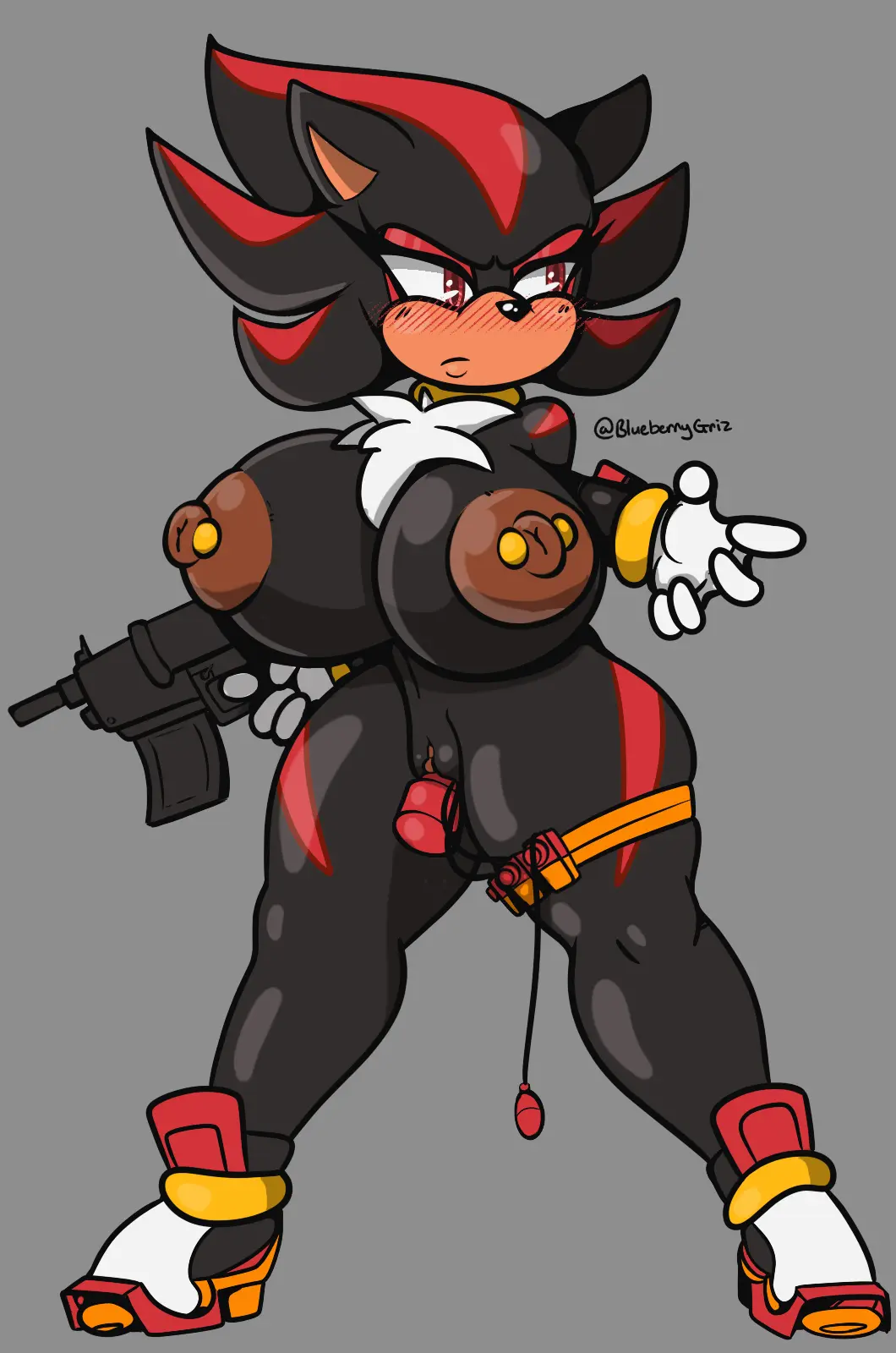 Image big_breasts,blush,breasts,clothing,female,hi_res,nipples,red_eyes,solo,gloves,pussy,thick_thighs,wide_hips,eyelashes,huge_breasts,anthro,piercing,clitoris,vaginal_penetration,penetration,footwear,fur,genitals,mammal,multicolored_body,multicolored_fur,two_tone_body,two_tone_fur,sex_toy,black_body,dildo,sega,sonic_(series),sonic_the_hedgehog_(series),naked_footwear,dildo_in_pussy,nipple_piercing,weapon,tuft,handwear,shoes,rule_63,mostly_nude,ranged_weapon,casual,sex_toy_insertion,vibrator,hedgehog,chest_tuft,gun,genderswap_(mtf),genderswap,brown_nipples,eulipotyphlan,egg_vibrator,exposed_torso,dildo_insertion,sex_toy_in_pussy,vibrator_in_pussy,legband,handgun,footwear_only,shadow_the_hedgehog,shoes_only,firearm,mtf_crossgender,thighband,blueberrygrizzly,blueberrygriz,shade_the_hedgehog,shadow_the_hedgehog_(game)