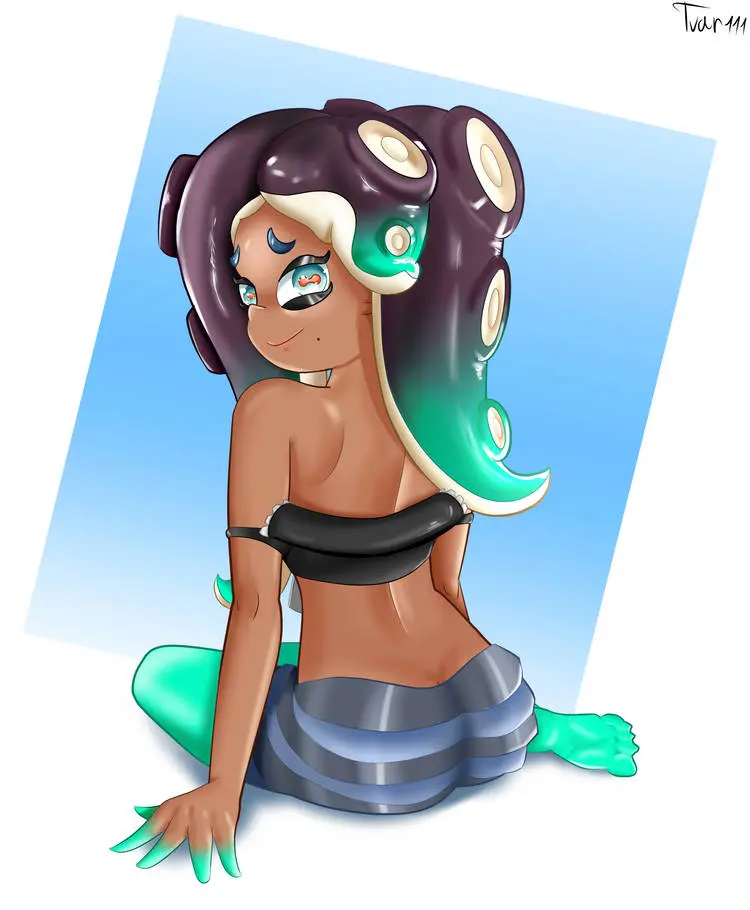 Image looking_at_viewer,ass,big_ass,big_butt,bubble_butt,marina_(splatoon),splatoon,splatoon_2,butt,tvar111