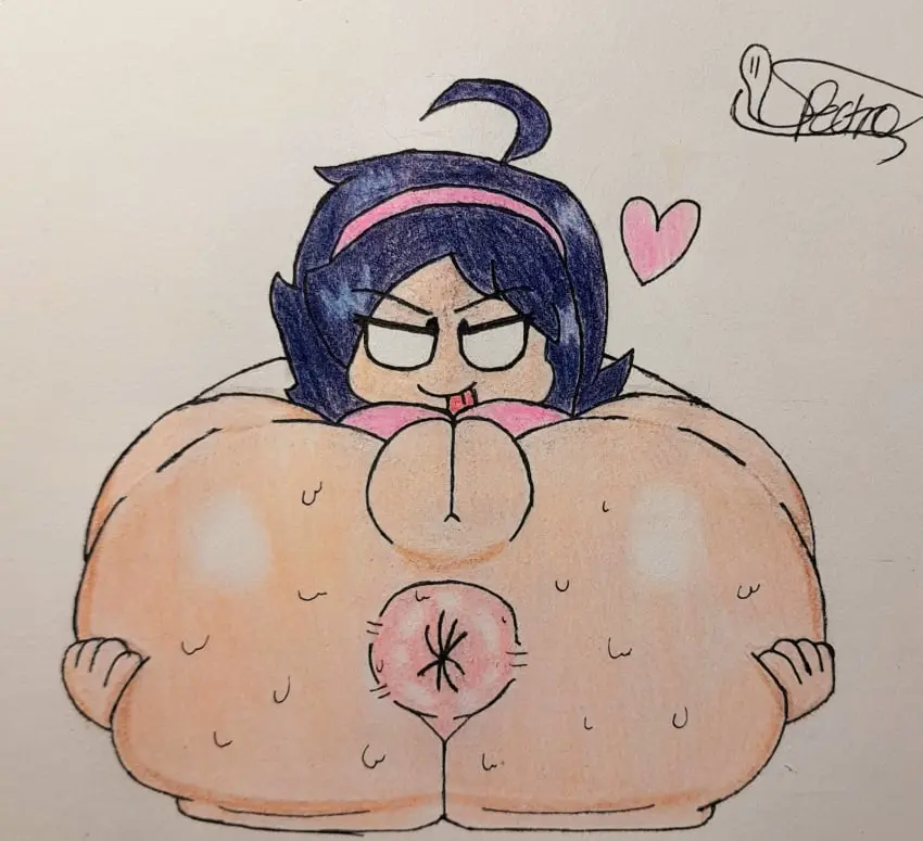 Image 1girls,female,female_only,looking_at_viewer,simple_background,white_background,black_hair,pussy,sweat,tongue_out,lying,tongue,ass,big_ass,huge_ass,artist_name,headband,anus,spreading,half-closed_eyes,self_upload,artist_signature,heart,exposed_pussy,plump_labia,white_eyes,puffy_anus,traditional_media_(artwork),sticking_out_tongue,lying_on_back,friday_night_funkin,spreading_ass,newgrounds,sweaty_ass,exposed_anus,puffy_pussy,exposing_self,pretzel_position,nene_(newgrounds),spectrodraws,self_exposure,sclera_only