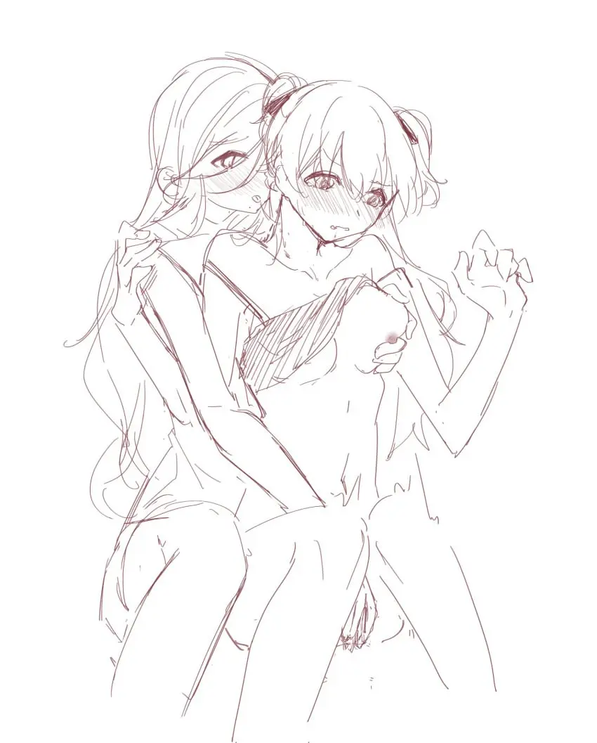 Image blush,female,2girls,licking,multiple_girls,pussy,sweat,pussy_juice,sweatdrop,yuri,bra_lift,touching_breast,touching_pussy,hand_under_clothes,momoi_airi,more_more_jump!_(project_sekai),project_sekai,hinomori_shizuku