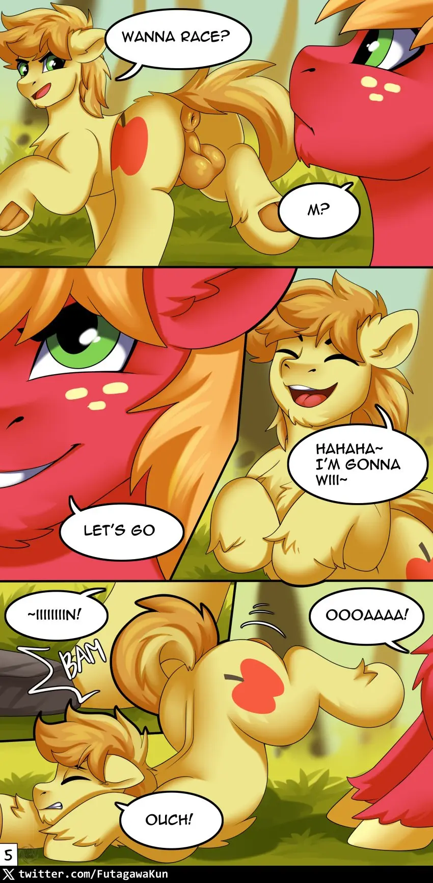 Image hi_res,male,duo,male/male,digital_media,balls,anus,absurd_res,comic,genitals,mammal,friendship_is_magic,hasbro,my_little_pony,animal_genitalia,feral,cutie_mark,equid,equine,horse,pony,earth_pony,big_macintosh_(mlp),braeburn_(mlp),fkk,comic:memorable_camping