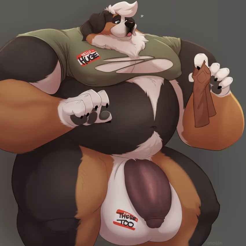 Image clothing,hi_res,solo,standing,white_hair,male,navel,penis,big_penis,thick_thighs,muscular,male_only,belly,big_belly,huge_belly,balls,hair,huge_cock,anthro,absurd_res,big_balls,flaccid,canid,canine,canis,domestic_dog,fur,genitals,holding_object,mammal,multicolored_body,multicolored_fur,claws,huge_balls,hyper_balls,hyper_penis,biped,male_focus,big_muscles,happy_trail,1:1,overweight,hyper,hyper_genitalia,humanoid_hands,obese,torn_clothing,muscles,black_claws,moobs,overweight_male,body_hair,finger_claws,obese_anthro,overweight_anthro,holding_clothing,obese_male,molosser,huge_muscles,big_moobs,hyper_muscles,mountain_dog,bernese_mountain_dog,swiss_mountain_dog,mosin,stickers_on_body,sam_(thesammon)
