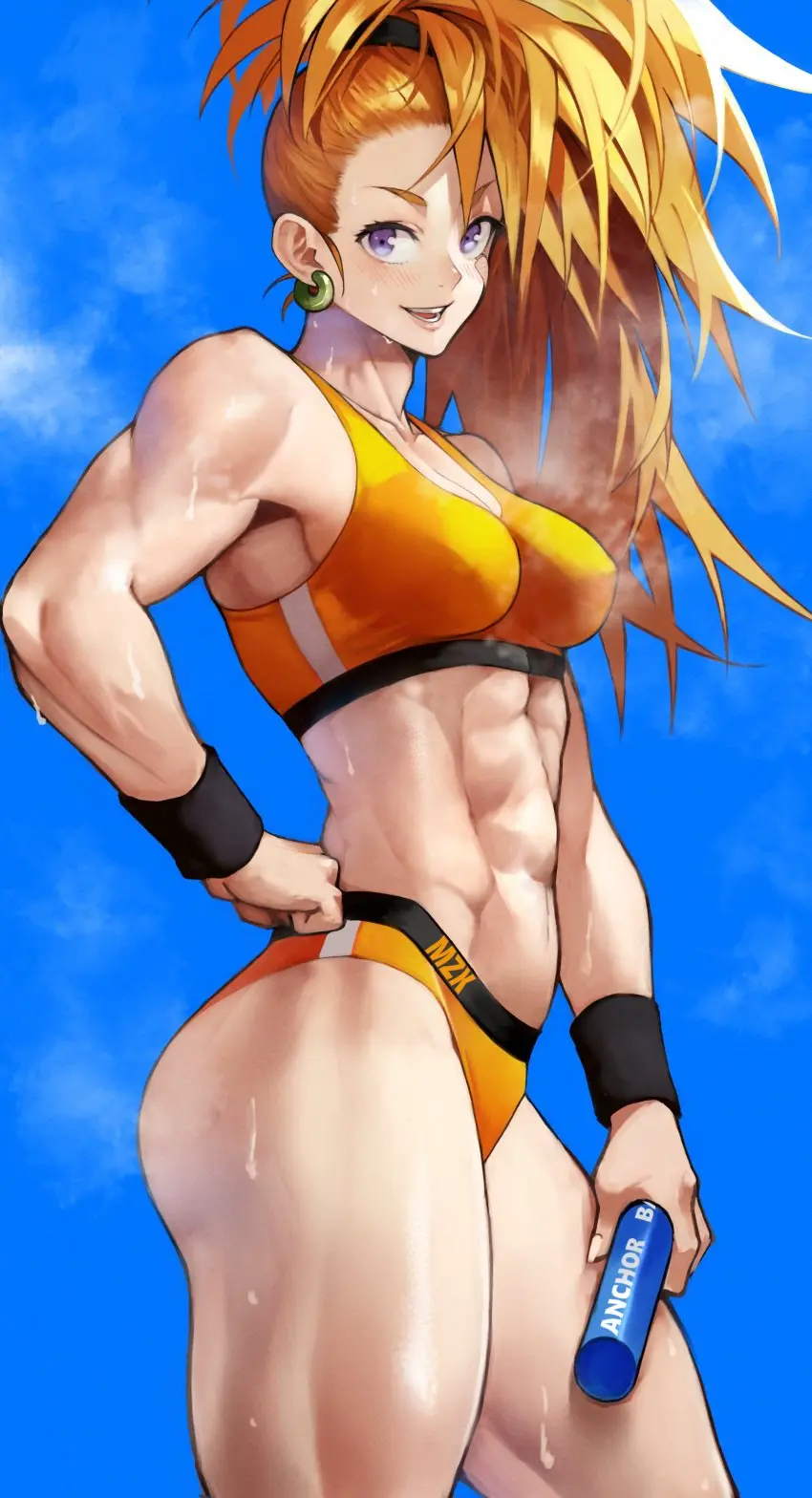 Image 1girls,blush,breasts,female,hi_res,human,light-skinned_female,light_skin,long_hair,looking_at_viewer,open_mouth,simple_background,smile,solo,navel,sweat,ponytail,athletic,muscular,sports_bra,sportswear,cleavage,midriff,orange_hair,medium_breasts,absurd_res,purple_eyes,mature_female,fit,fit_female,biceps,side_ponytail,abs,athletic_female,highleg,muscular_female,one-punch_man,obliques,revision,captain_mizuki,yoshi55level
